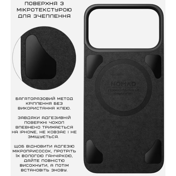 Фото - Чехол для смартфона Nomad Magnetic Leather Back Case Horween Rustic Brown for iPhone 17 Pro Max (NM014384858)
