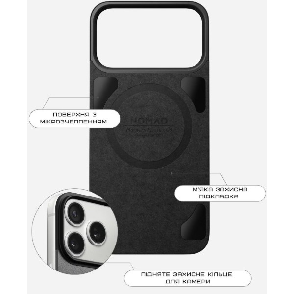 Фото - Чехол для смартфона Nomad Magnetic Leather Back Case Horween Black for iPhone 17 Pro (NM014414858)