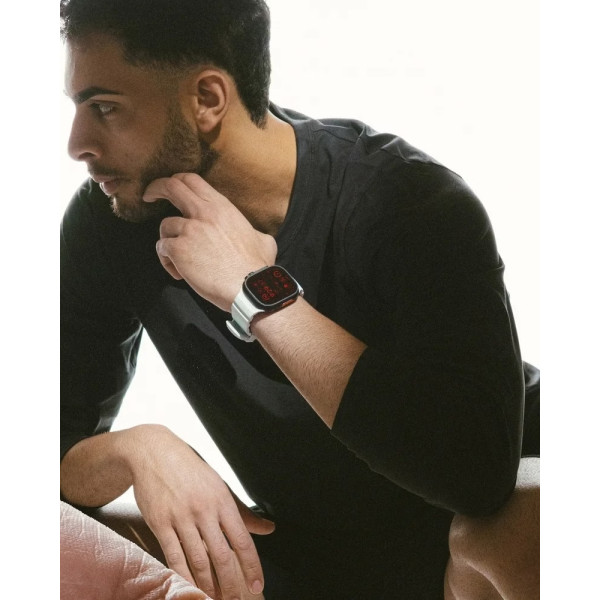 Фото - Ремінець для смарт-годинника Nomad Rocky Point Band Black Titanium Hardware Icy Blue Glow 46mm/49mm (NM014445858)