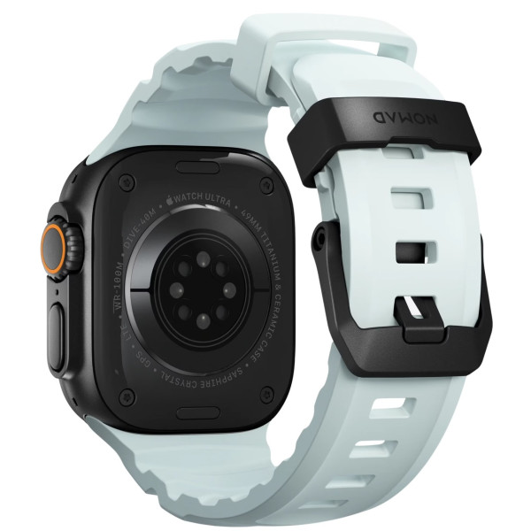 Фото - Ремінець для смарт-годинника Nomad Rocky Point Band Black Titanium Hardware Icy Blue Glow 46mm/49mm (NM014445858)