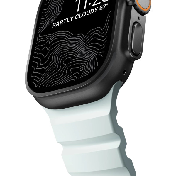 Фото - Ремінець для смарт-годинника Nomad Rocky Point Band Black Titanium Hardware Icy Blue Glow 46mm/49mm (NM014445858)