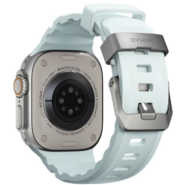 Фото - Ремешок для смарт-часов Nomad Rocky Point Band Natural Titanium Hardware Icy Blue Glow 46mm/49mm (NM014452858)