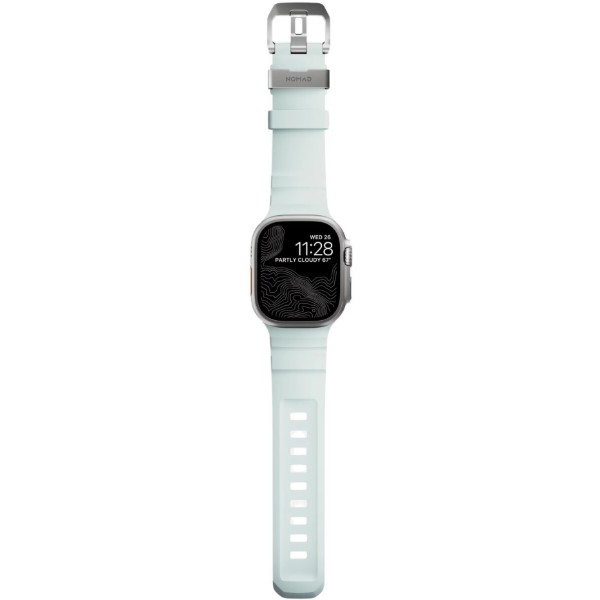 Фото - Ремешок для смарт-часов Nomad Rocky Point Band Natural Titanium Hardware Icy Blue Glow 46mm/49mm (NM014452858)