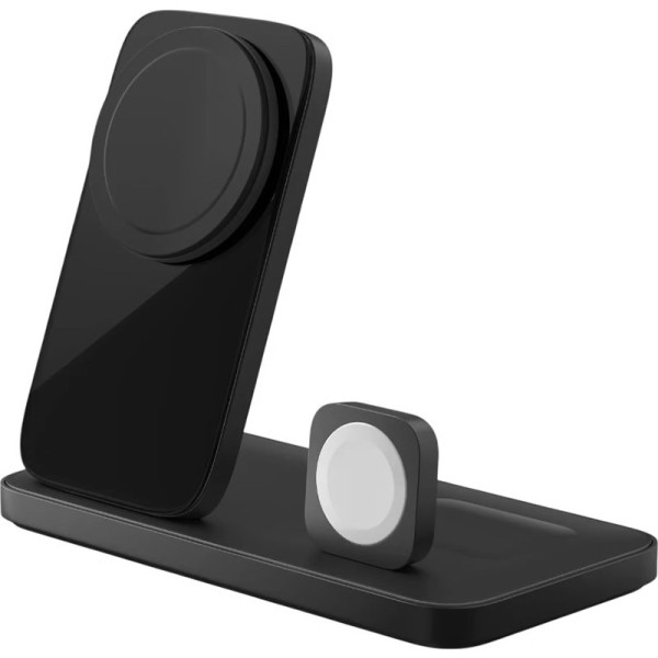 Фото - Бездротовий зарядний пристрій Nomad Stand One Max Qi2 25W 3-in-1 Charging Hub (4rd Gen) Carbide (NM014490858)