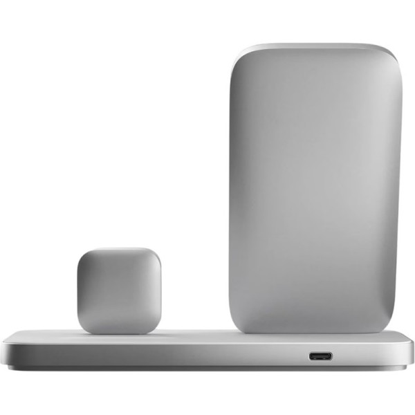 Фото - Бездротовий зарядний пристрій Nomad Stand One Max Qi2 25W 3-in-1 Charging Hub (4rd Gen) Silver (NM014506858)