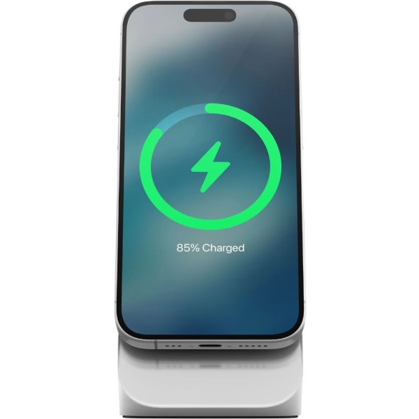 Фото - Беспроводное зарядное устройство Nomad Stand One Qi2 25W 2-in-1 Charging Hub (4rd Gen) Silver (NM014513858)