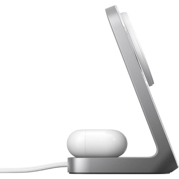 Фото - Беспроводное зарядное устройство Nomad Stand One Qi2 25W 2-in-1 Charging Hub (4rd Gen) Silver (NM014513858)