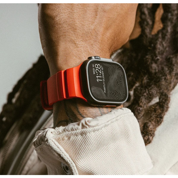 Фото - Ремінець для смарт-годинника Nomad Rocky Point Band Natural Titanium Hardware Magma 46mm/49mm (NM014872858)