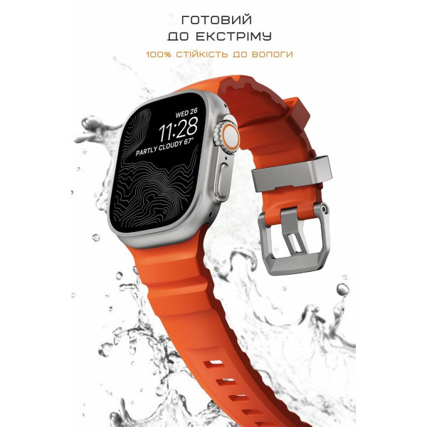 Фото - Ремінець для смарт-годинника Nomad Rocky Point Band Natural Titanium Hardware Magma 46mm/49mm (NM014872858)