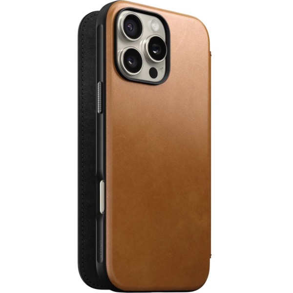 Фото - Чохол для смартфону Nomad Modern Leather Folio English Tan for iPhone 16 Pro (NM01678885)