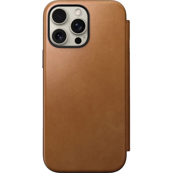 Фото - Чохол для смартфону Nomad Modern Leather Folio English Tan for iPhone 16 Pro (NM01678885)