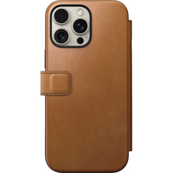 Фото - Чохол для смартфону Nomad Modern Leather Folio English Tan for iPhone 16 Pro (NM01678885)