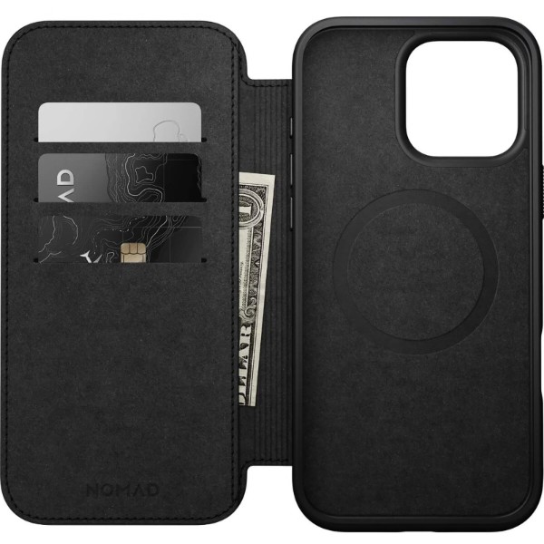 Фото - Чохол для смартфону Nomad Modern Leather Folio Back for iPhone 16 Pro (NM01680185)