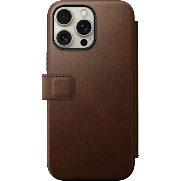 Фото - Чохол для смартфону Nomad Modern Leather Folio Brown for iPhone 16 Pro (NM01679585)