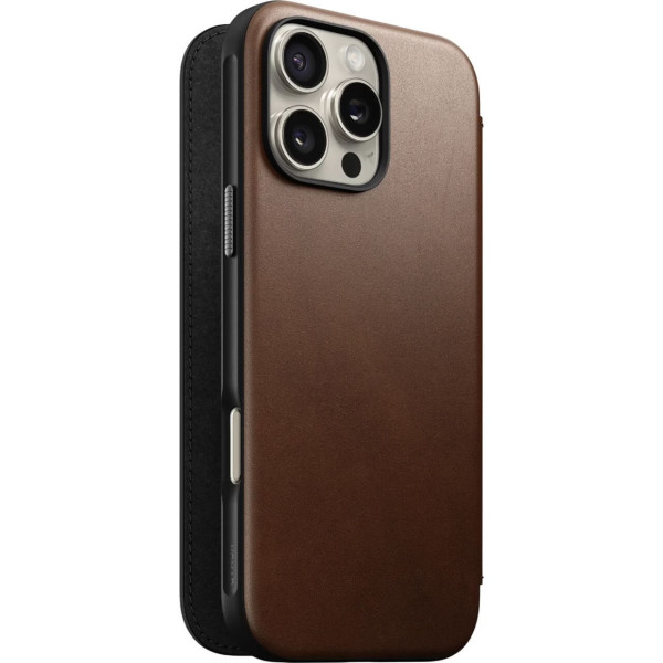 Фото - Чохол для смартфону Nomad Modern Leather Folio Brown for iPhone 16 Pro (NM01679585)