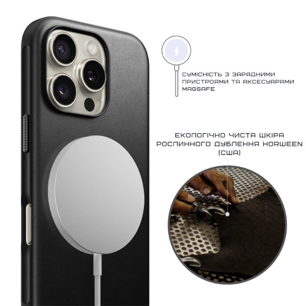 Фото - Чохол для смартфону Nomad Modern Leather Back Horween for iPhone 16 Pro (NM01694885)