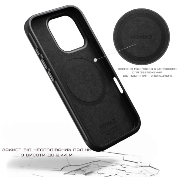 Фото - Чехол для смартфона Nomad Modern Leather Back for iPhone 16 Pro Max (NM01693185)