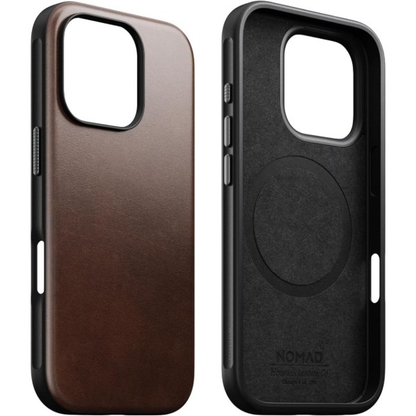 Фото - Чохол для смартфону Nomad Modern Leather Rustic Brown Horween for iPhone 16 Pro Max (NM01689485)