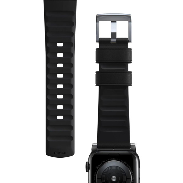 Фото - Ремешок для смарт-часов Nomad Active Band Pro Silver Hardware Black 46mm/49mm (NM1A41SNW0)