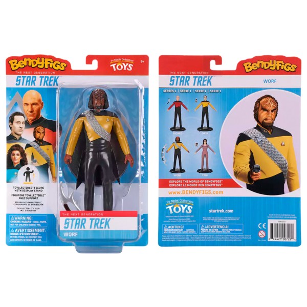 Фото - Коллекционная фигурка Noble Collection STAR TREK Lieutenant Worf Bendyfig (NN1507)