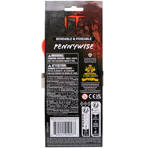Фото - Колекційна фігурка Noble Collection IT Pennywise Mini Bendyfig 19 см (NN5048)