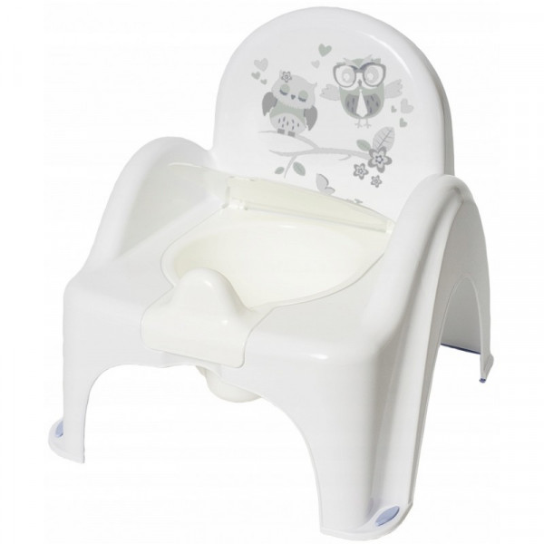 Фото - Горщик дитячий Tega Baby стільчик Сова з музикою Білий (PO-064-103)