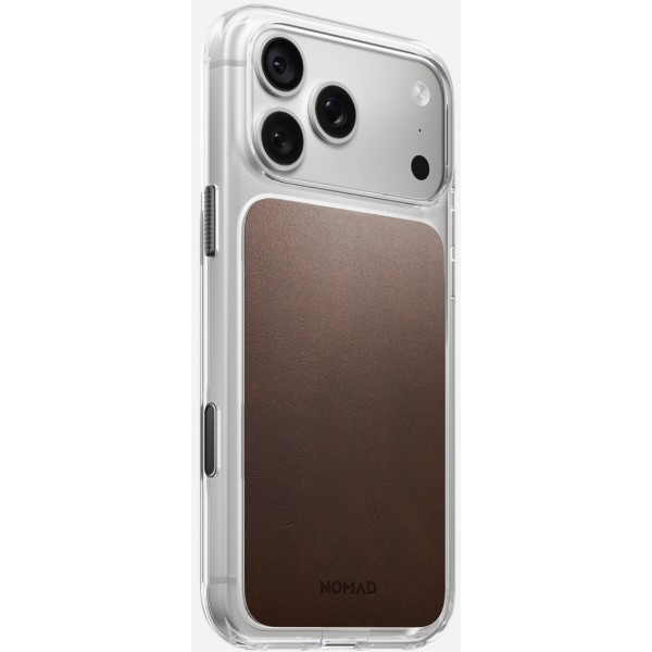 Фото - Чохол для смартфона Nomad Clear Leather Case Horween Rustic Brown for iPhone 18 Pro Max/17 Pro Max (NM017750858)