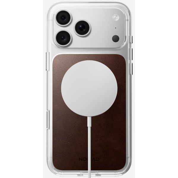 Фото - Чохол для смартфона Nomad Clear Leather Case Horween Rustic Brown for iPhone 18 Pro Max/17 Pro Max (NM017750858)