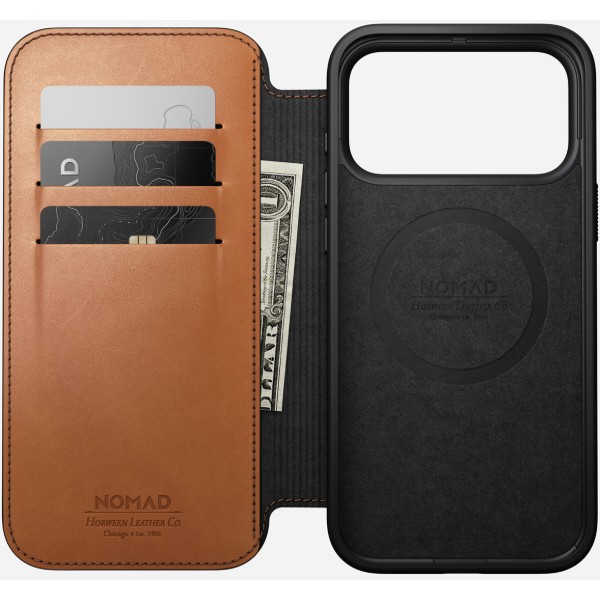 Фото - Чохол для смартфона Nomad Modern Leather Folio Case Horween Saddle for iPhone 18 Pro Max/17 Pro Max (NM009001858)