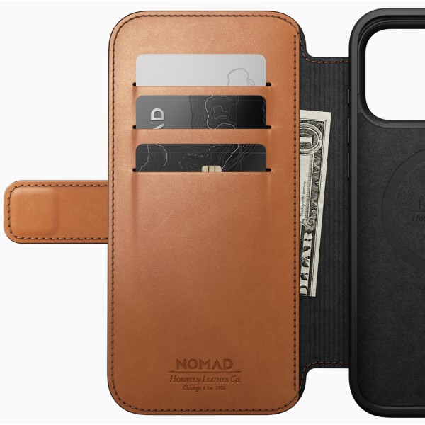 Фото - Чохол для смартфона Nomad Modern Leather Folio Case Horween Saddle for iPhone 18 Pro Max/17 Pro Max (NM009001858)