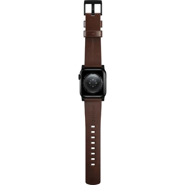Фото - Ремінець для смарт-годинника Nomad Modern Leather Band Black Hardware Rustic Brown Horween 41mm/42mm (NM1A3RBM00)