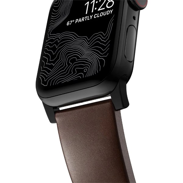 Фото - Ремінець для смарт-годинника Nomad Modern Leather Band Black Hardware Rustic Brown Horween 41mm/42mm (NM1A3RBM00)