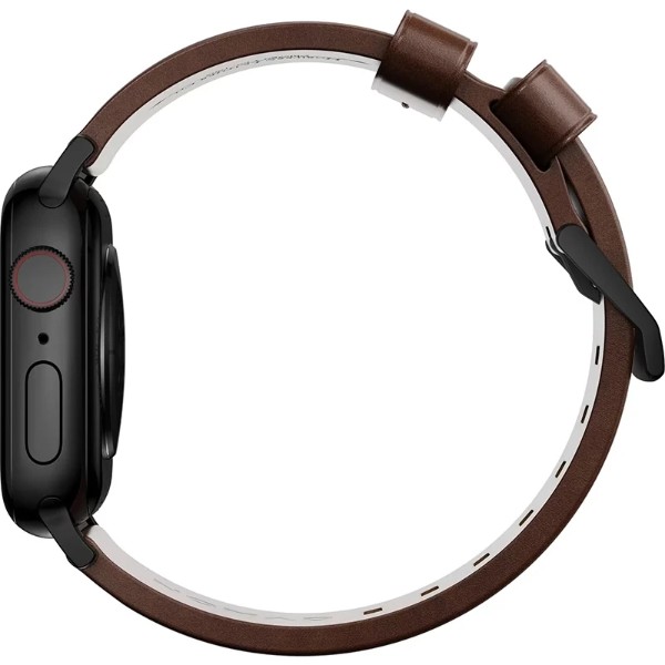 Фото - Ремінець для смарт-годинника Nomad Modern Leather Band Black Hardware Rustic Brown Horween 41mm/42mm (NM1A3RBM00)