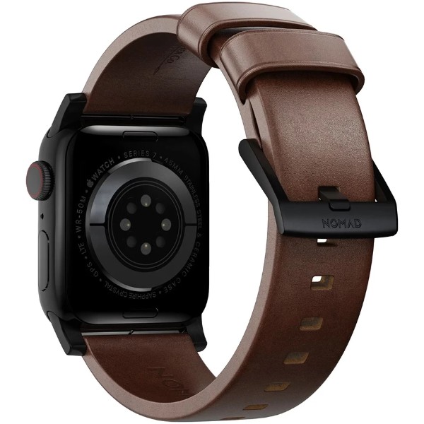 Фото - Ремінець для смарт-годинника Nomad Modern Leather Band Black Hardware Rustic Brown Horween 41mm/42mm (NM1A3RBM00)