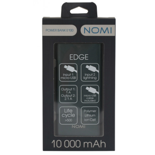 Фото - Батарея мобильная Nomi E100 10000mAh Black