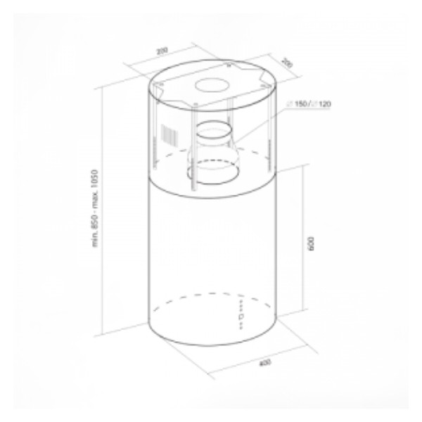 Фото - Вытяжка декоративная NORTBERG Cylindro Inox 40