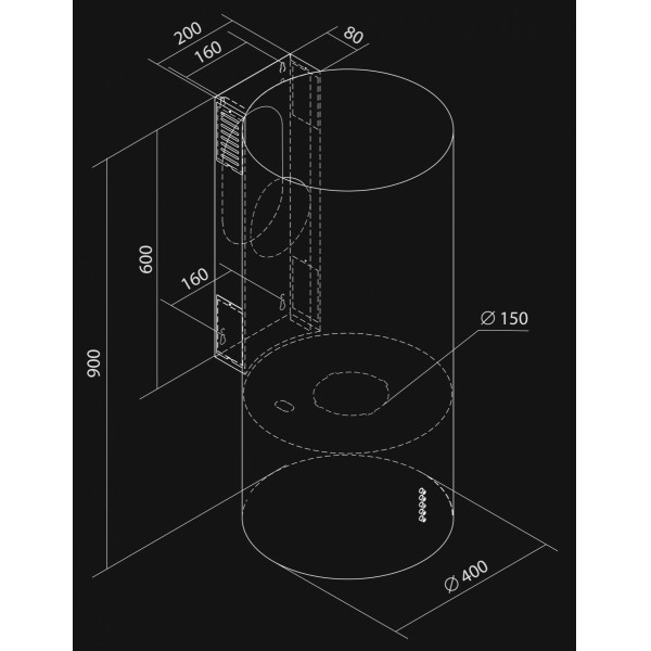 Фото - Вытяжка декоративная NORTBERG Cylindro OR Eco Black Matt 40