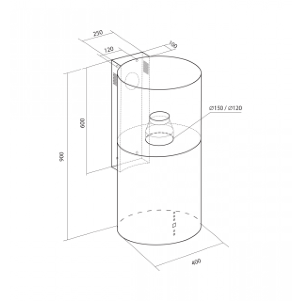 Фото - Витяжка декоративна NORTBERG Cylindro OR Inox 40