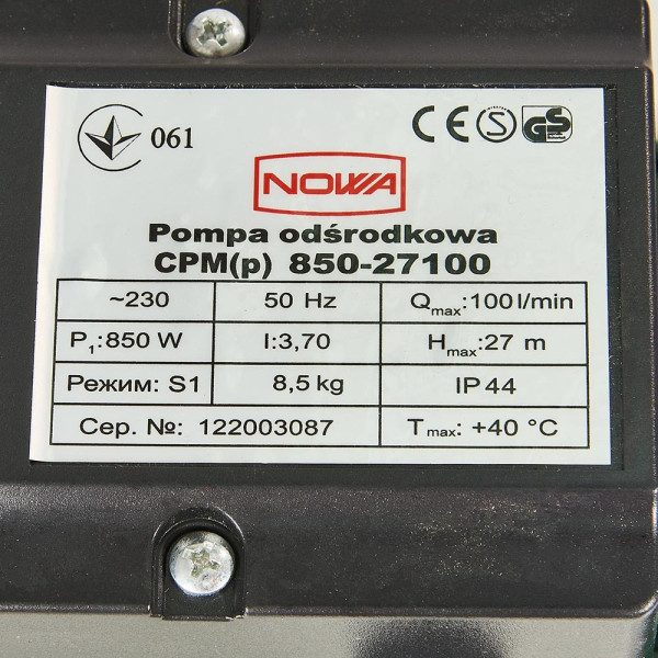Фото - Поверхневий насос Nowa CPM(p) 850-27100