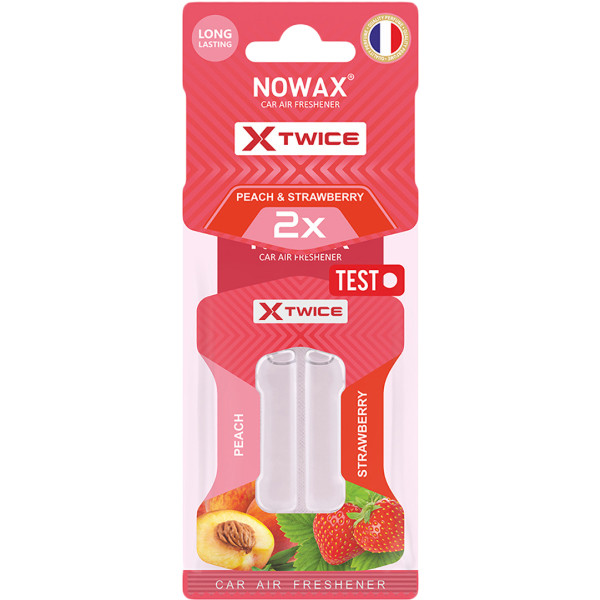 Фото - Ароматизатор для авто NOWAX з подвійною капсулою X Twice Strawberry & Peach (NX00156)