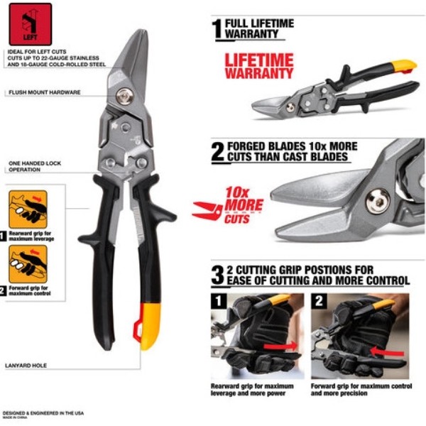 Фото - Ножницы по металлу TOUGHBUILT 258 мм (TB-H4-60-L)