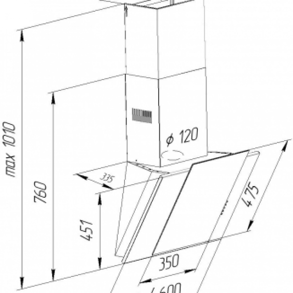 Фото - Витяжка декоративна Pyramida NR-MV 60 M WH