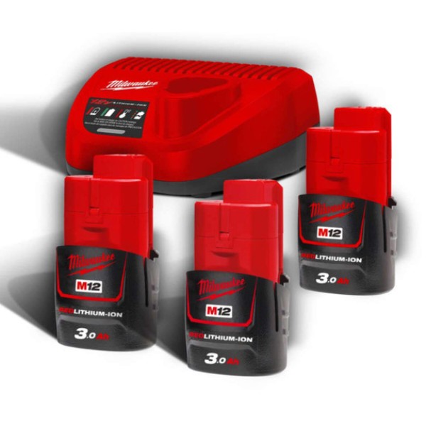 Фото - Акумулятор для електроінструментів Milwaukee M12 NRG-303 + заряд.пристрій (4933459207)