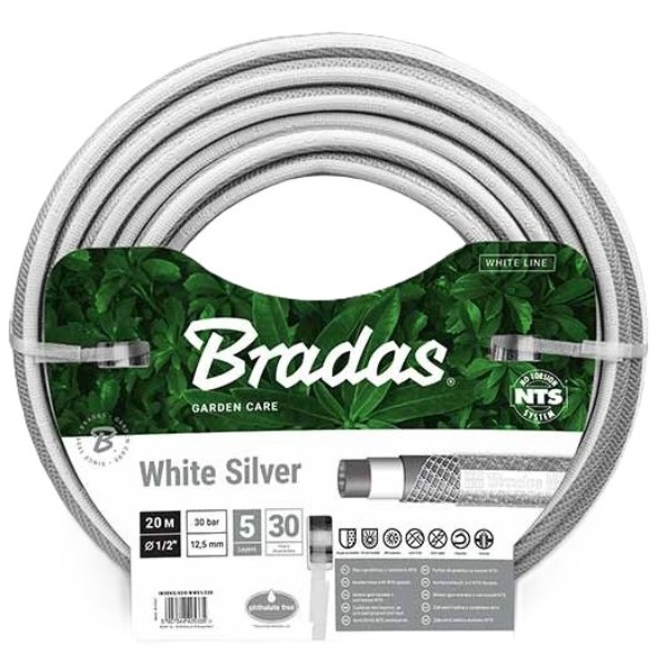 Фото - Шланг поливочный BRADAS NTS White Silver 3/4" 20 м (WWS3/420)