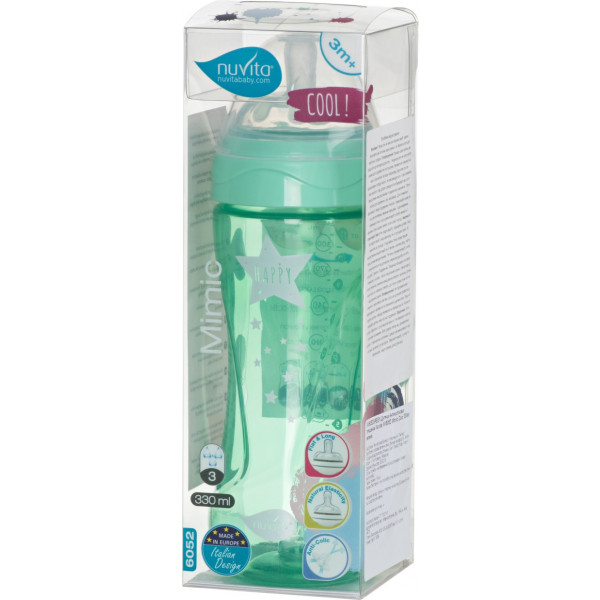Фото - Пляшка для годування Nuvita Антиколікова Mimic Cool 330 мл Green (NV6052GREEN)