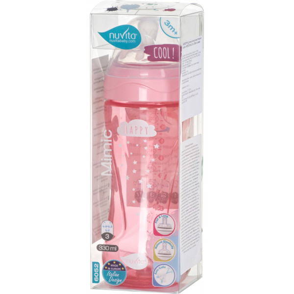 Фото - Бутылочка для кормления Nuvita Антиколиковая Mimic Cool 330 мл Pink (NV6052PINK)