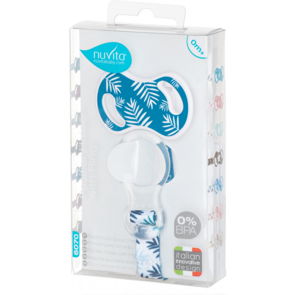 Фото - Держатель пустышек Nuvita с кольцом Темно-синий (NV6070NAVY)
