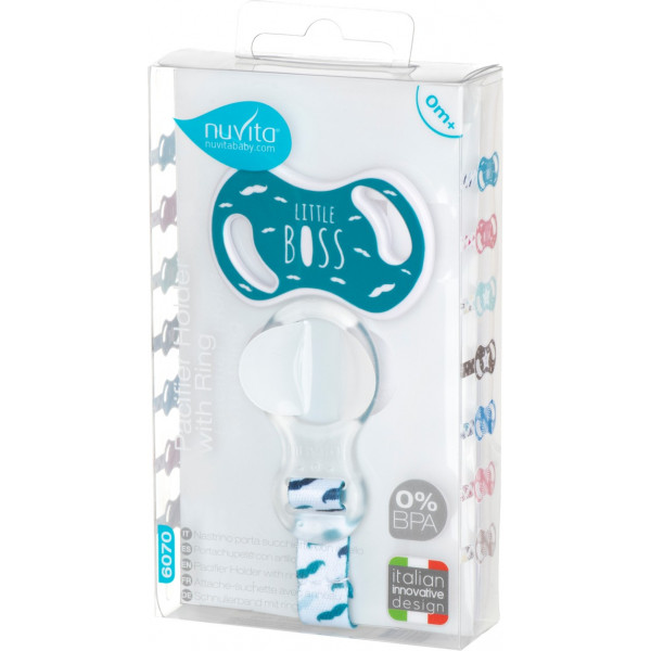 Фото - Тримач пустушок Nuvita з кільцем Бірюзовий (NV6070SEAGREEN)