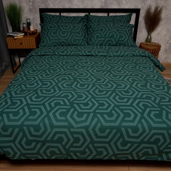 Фото - Комплект постельного белья Moon&Star Бязь Gold Люкс Emerald Maze 143х210 см нав. 40х60 2 шт. (MS-890000225)