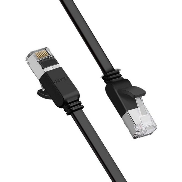 Фото - Кабель патч-корд UGREEN NW101 Cat 6 U/UTP Pure Copper Ethernet Flat Cable 5m Black (50187)